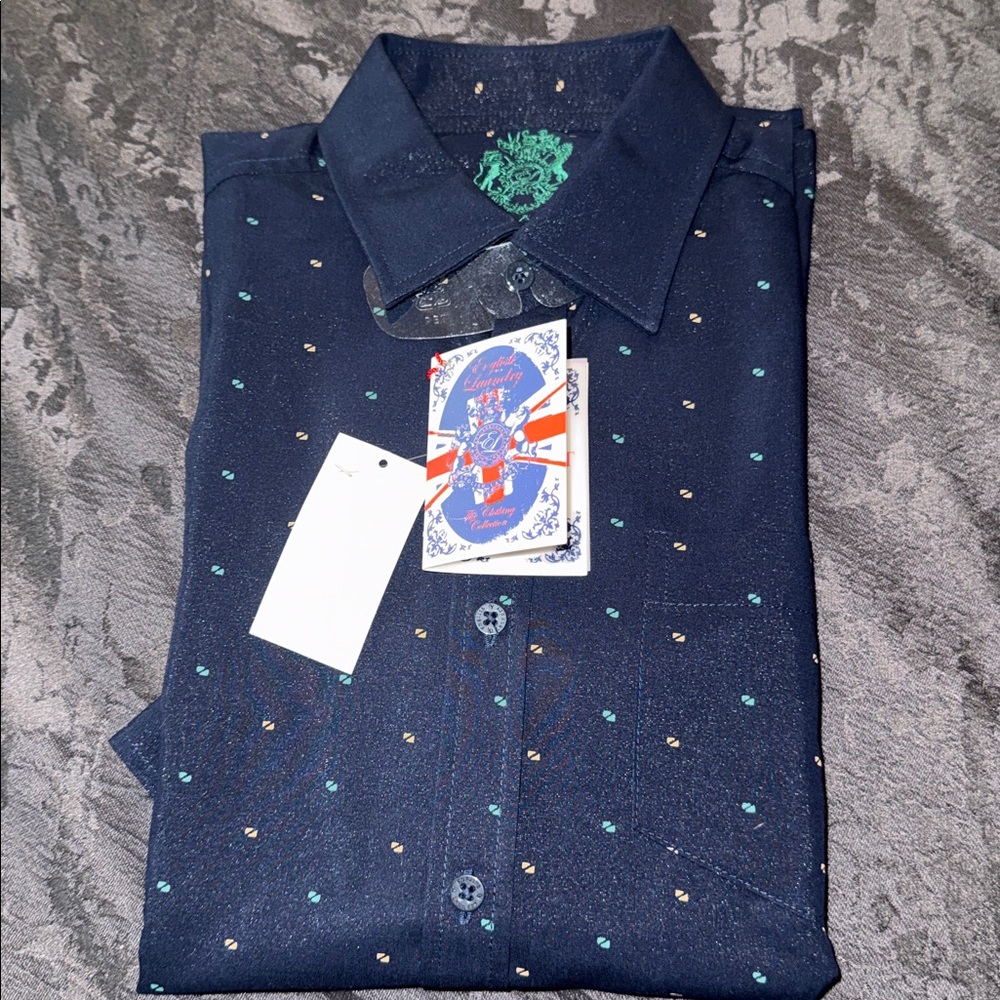 Boys size 10, navy color Dress Shirt
